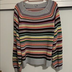 Fashion Nova Multicolor Striped Crew Neck Sweater